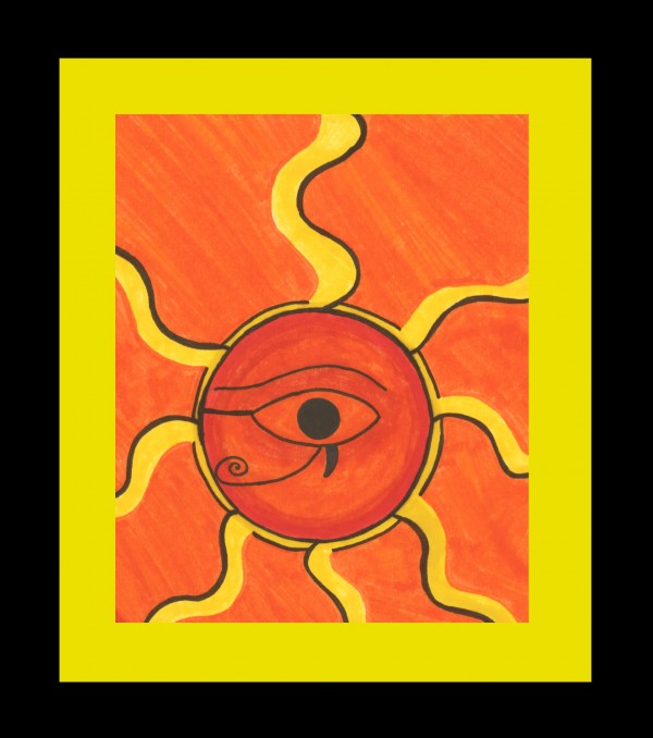 Eye of Horus: Eye In The Sky 1 With Border by Sherrie Larch
