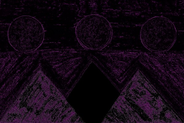 Pyramids Of Other Worlds In Purple And Black  by Sherrie Larch