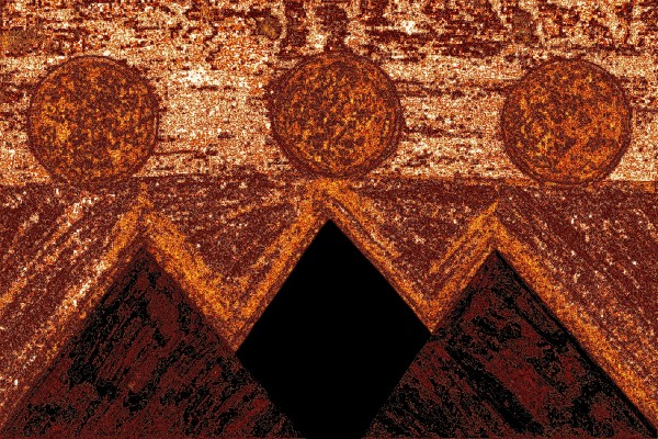 Pyramids Of Other Worlds In Light Orange by Sherrie Larch