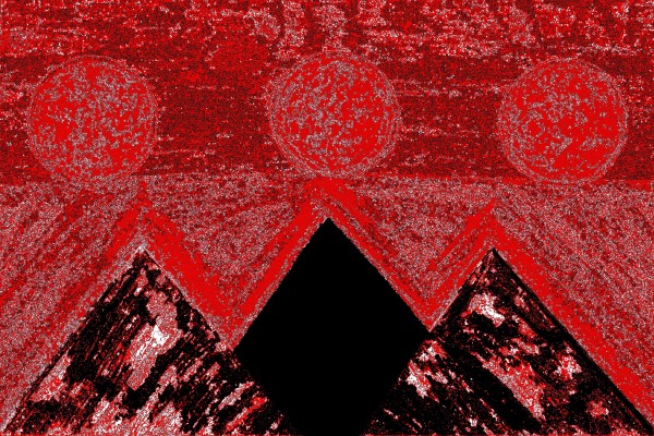 Pyramids Of Other Worlds In Red by Sherrie Larch
