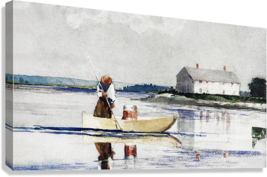 spearing eels Canvas Print