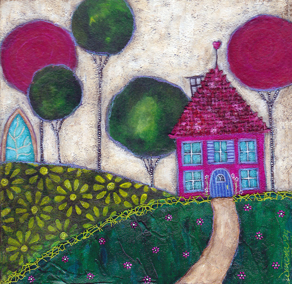 Pink Cottage Print