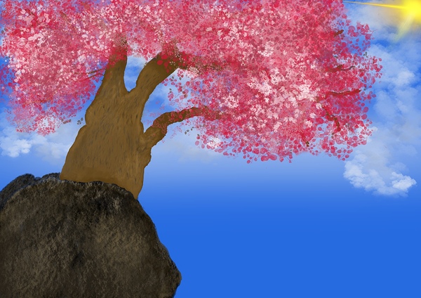 Acrylic cherry blossom tree by Tyler Porpora
