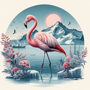 Flamingo in the Enchanted Ba