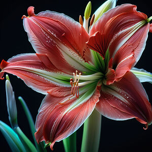 a hybrid of an amaryllis and a lily with biolumin 