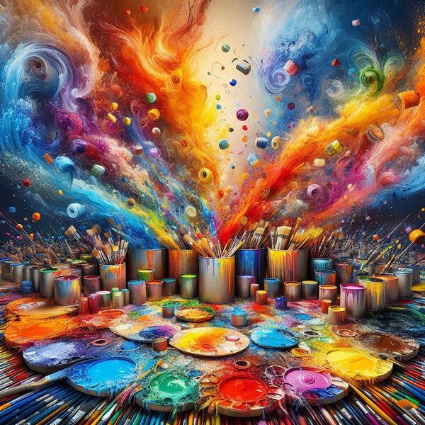 A vibrant symphony of colors Print