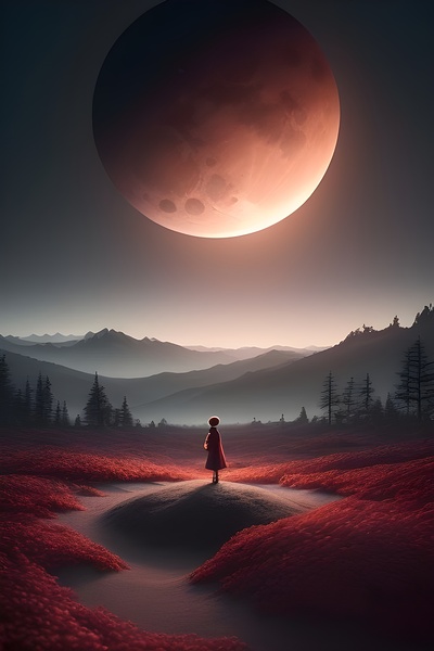 Moonlight in the darkness Print