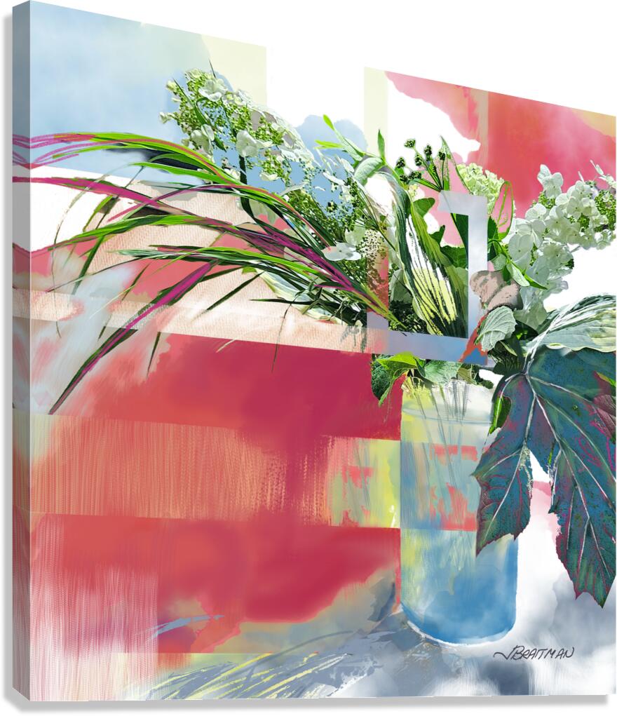 Grasses and Hydrangea Canvas Print