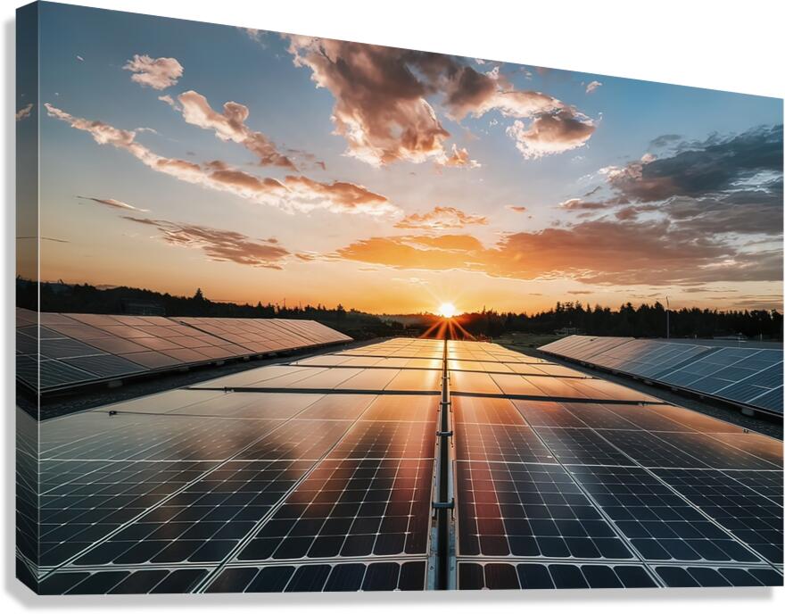 view of a solar photovoltaic cell panels under su 1721225879.7112 Canvas Print