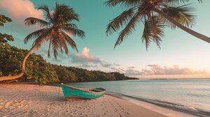 Tranquil Shores: A Tropical Paradise Wall Art 