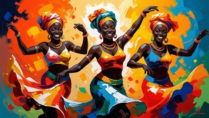  Rhythms of Joy – Vibrant Afro Caribbean Dance Art 1