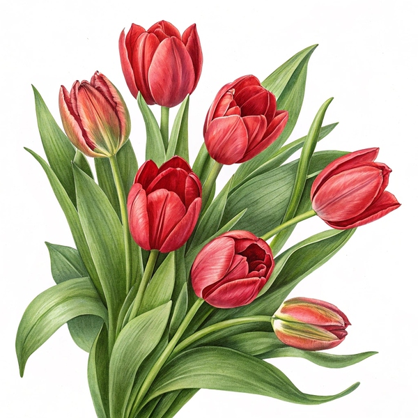 Radiant Red Tulips: A Timeless Floral Elegance 1 Print
