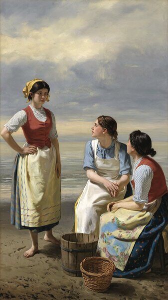 Seaside Chatter: A Moment Among Friends  by Mohammed adam