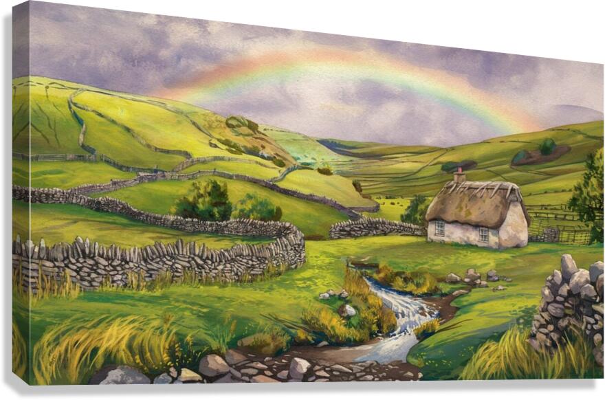 Whispers of the Emerald Isle: A Serene Irish Landscape  Canvas Print