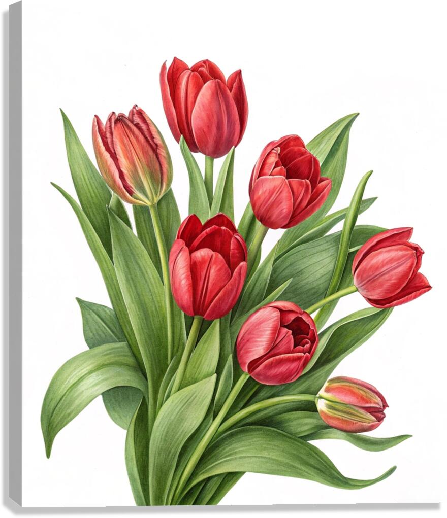 Radiant Red Tulips: A Timeless Floral Elegance 1 Canvas Print