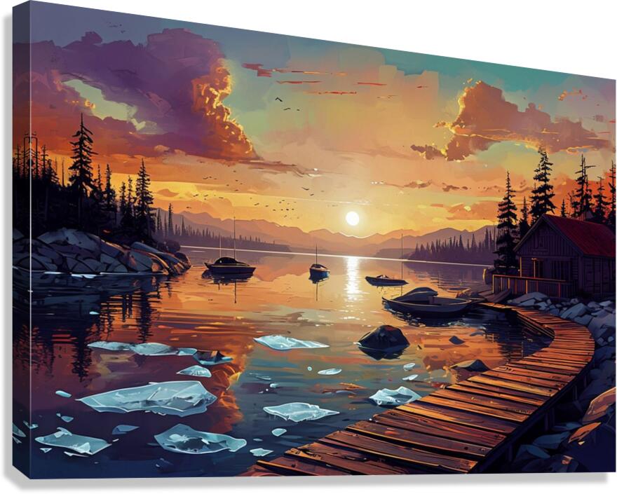 Golden Serenity: A Sunset Escape  Canvas Print