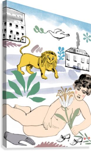 LYDIA AND THE LION Canvas Print