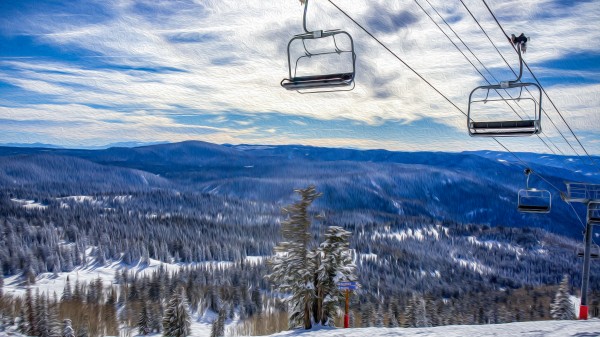 The Chairlift - oil painting  Print