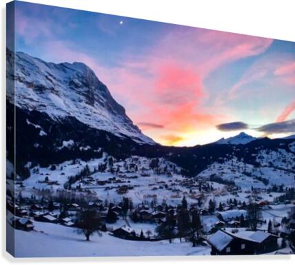 Grindelwald Switzerland sunset Canvas Print