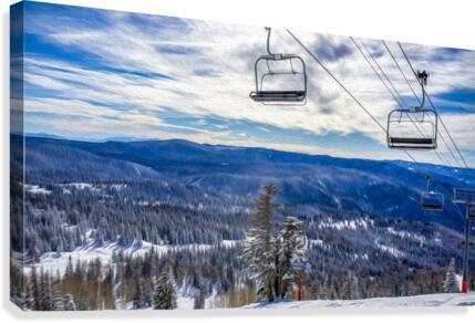 The Chairlift - oil painting  Canvas Print
