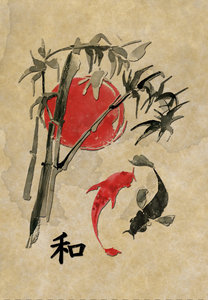 Koi Under The Setting Sun 