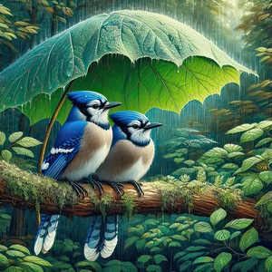 Blue Jays In The Rain