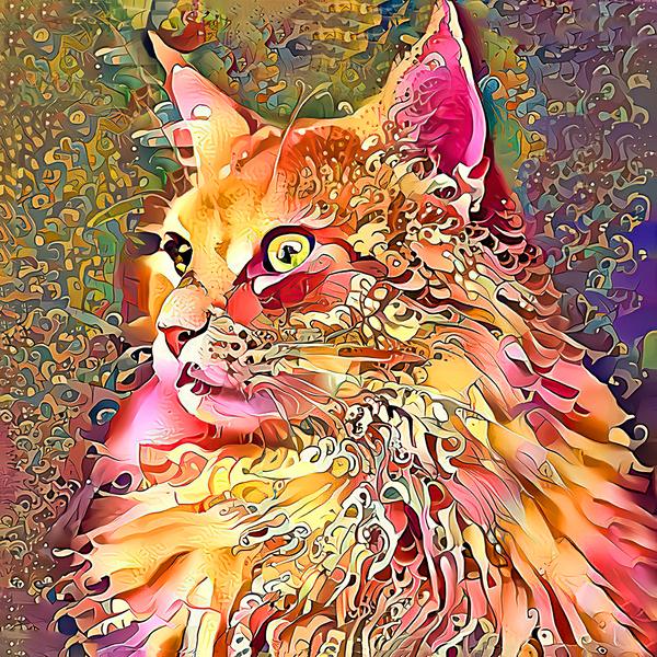 Technicolor Maine Coon Print