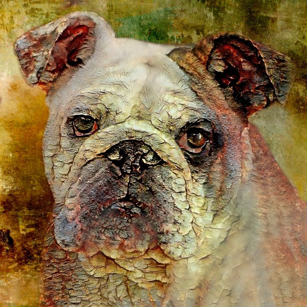 Portrait Of An English Bulldog Print