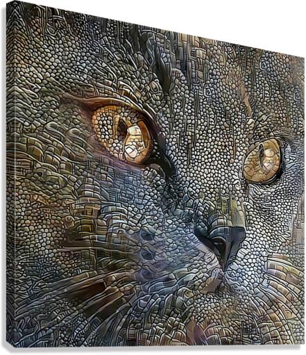 Smokey Blue Cat Portrait Canvas Print