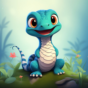 1 cute little cartoon looking snake