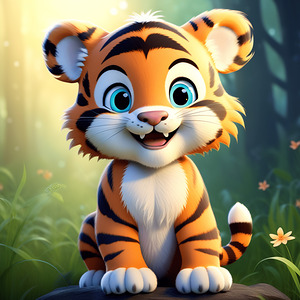 24 cute little cartoon looking tiger