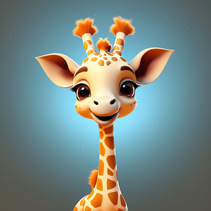 36 cute little cartoon looking giraffe