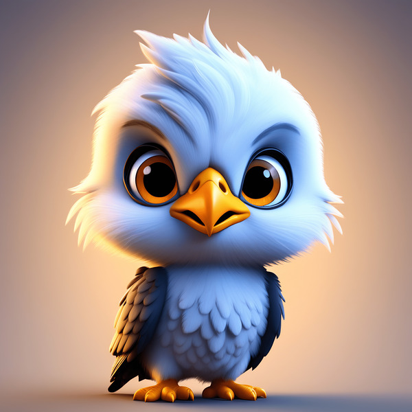 12 cute little cartoon looking hawk Print