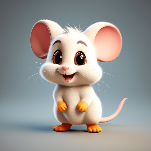 44 cute little cartoon looking mouse Print
