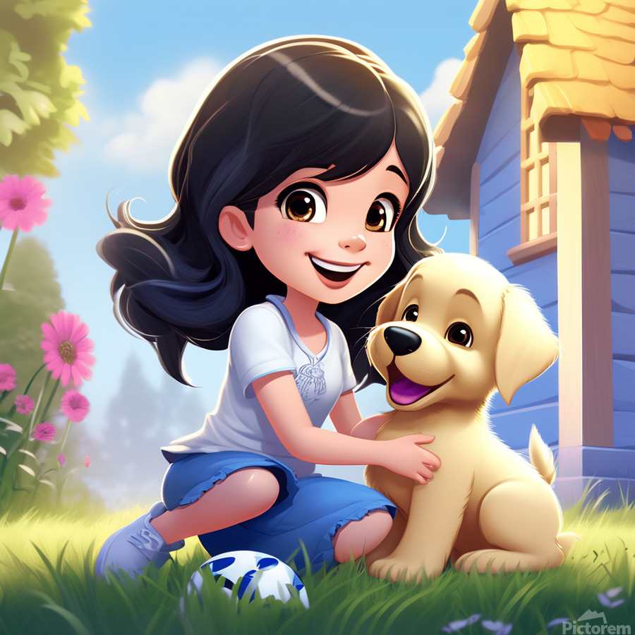 GIRL PLAYING WITH PUPPY by NW OHIO IMAGES 42 Wall Art