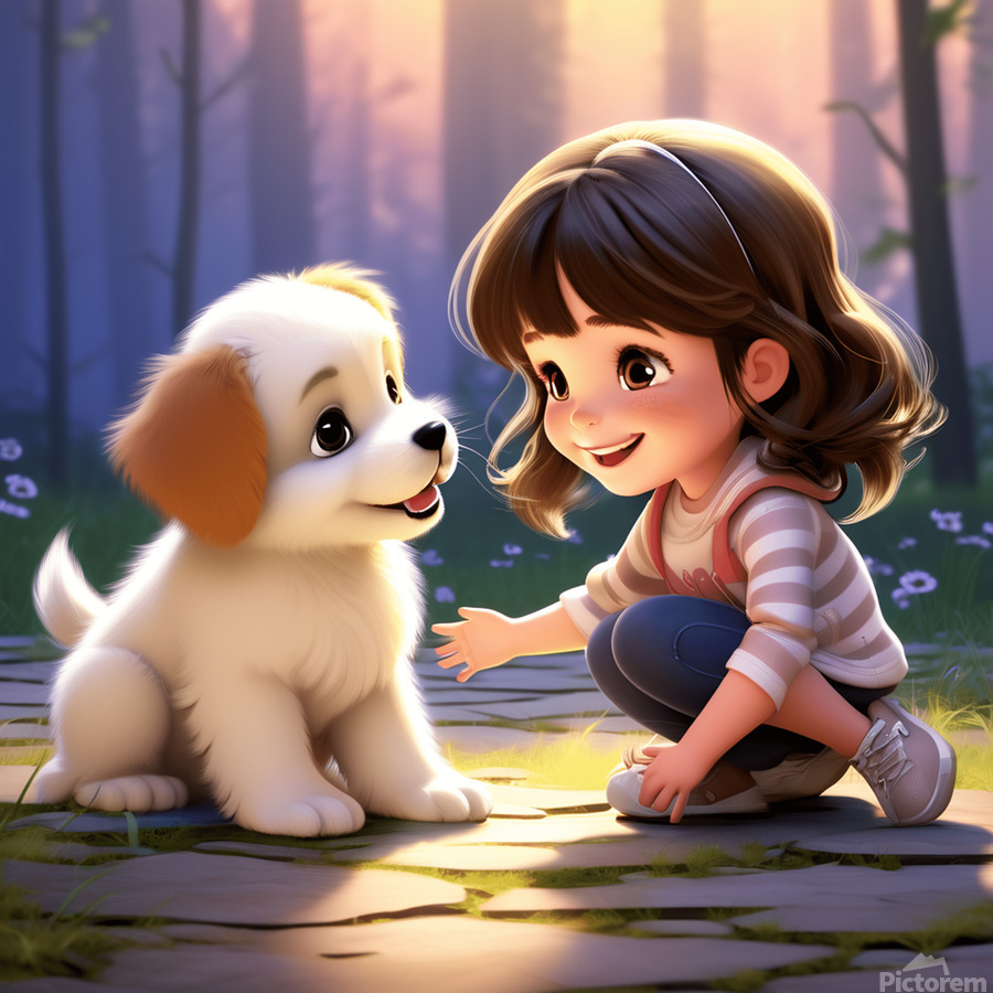 LITTLE GIRL TALKING TO HER PUPPY by NW OHIO IMAGES 42