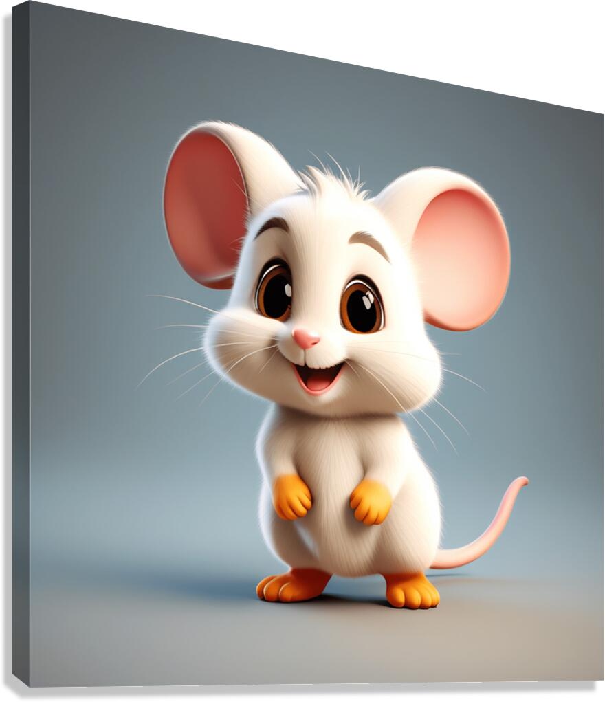 44 cute little cartoon looking mouse Canvas Print