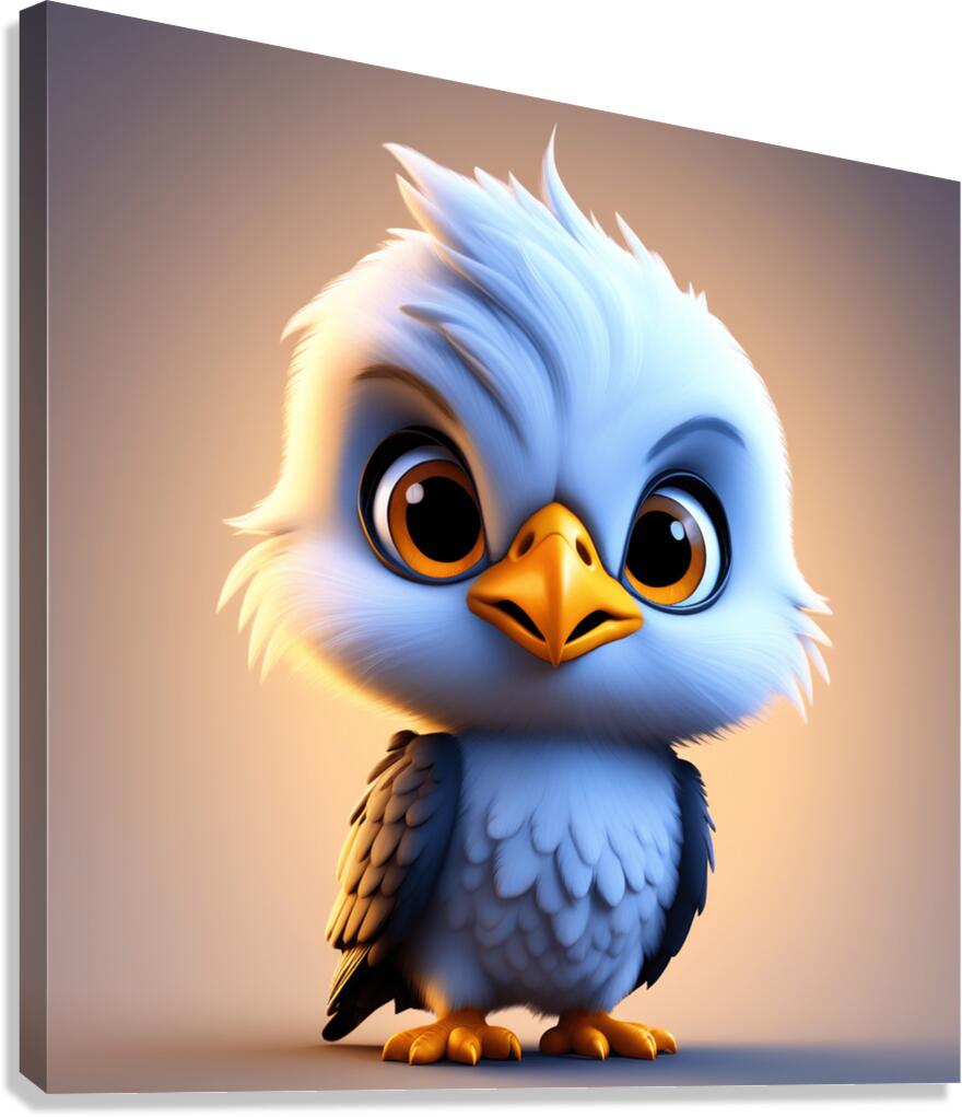 12 cute little cartoon looking hawk Canvas Print