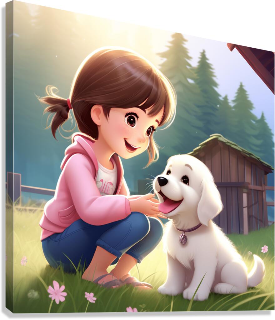 LITTLE GIRL WITH HER PUPPY by NW OHIO IMAGES 42 Wall Art