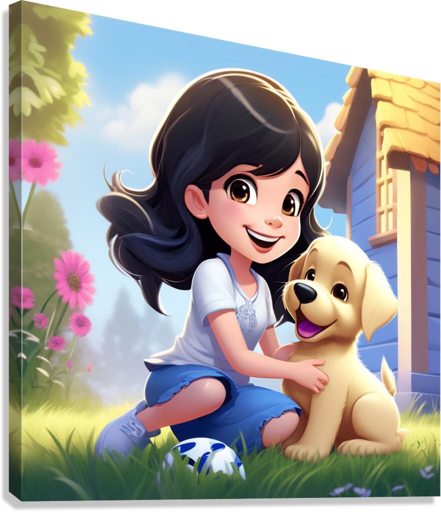 GIRL PLAYING WITH PUPPY by NW OHIO IMAGES 42 Wall Art