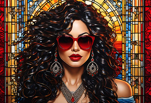 STAINED GLASS WOMAN PORTRAIT   IMG 4010 BIG