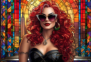 STAINED GLASS WOMAN PORTRAIT   IMG 4099 BIG