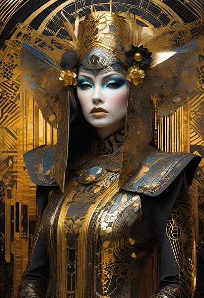 GEISHA KLIMT PORTRAIT   IMG 1264 Print