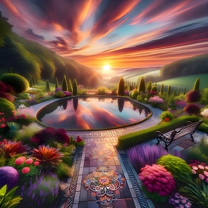 Garden and reflection