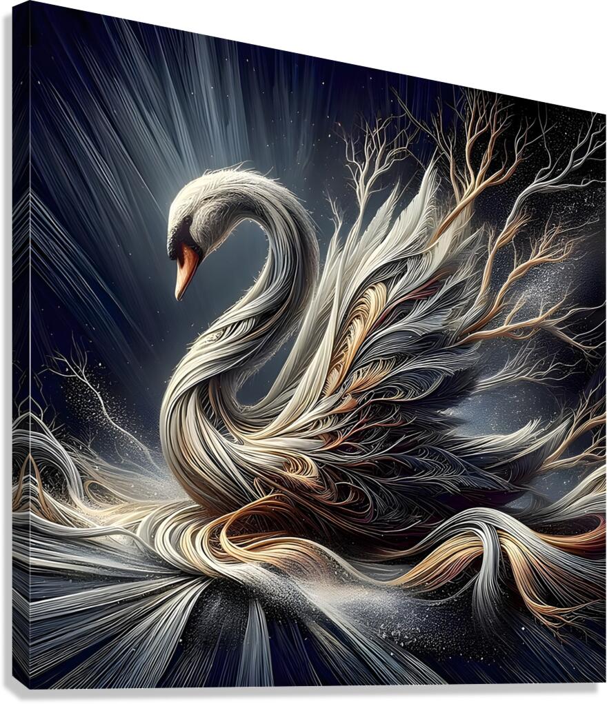Dawn of swan  Canvas Print