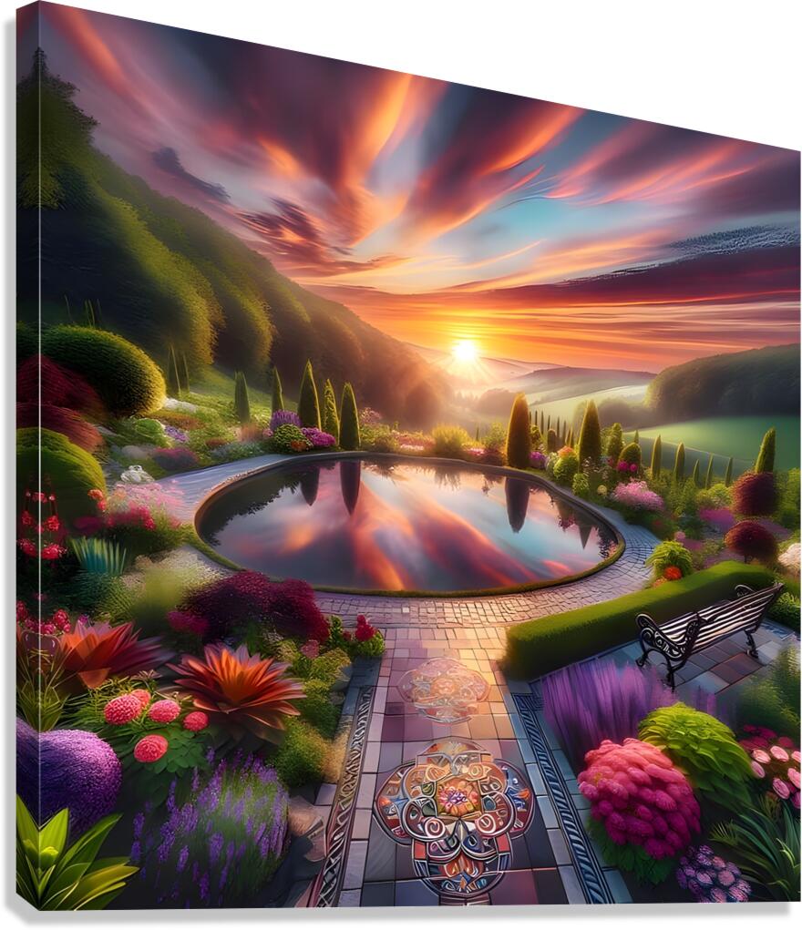 Garden and reflection  Canvas Print
