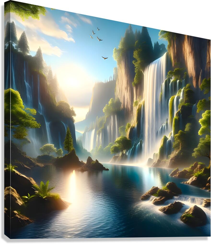 Calm waterfall  Canvas Print