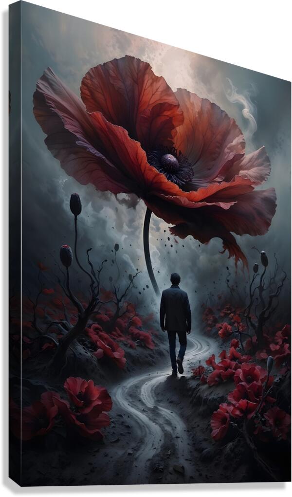 Alone in the way to ashes  Canvas Print