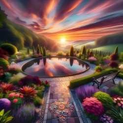 Garden and reflection