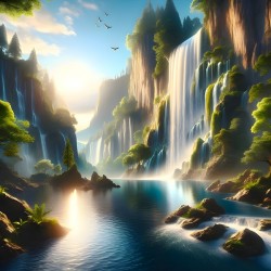 Calm waterfall